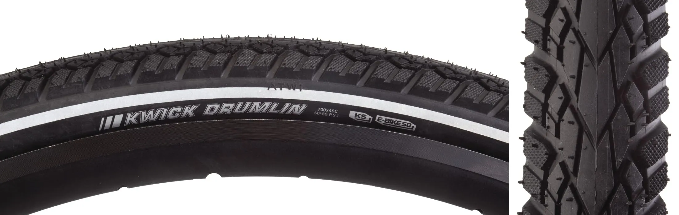 Kenda Kwick Drumlin Tire - 700x40 Clincher Wire Black/Reflective - 60tpi for Enhanced Performance