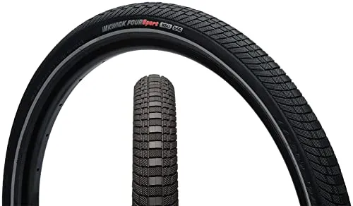 KENDA Kwick Four Tire 24 x 1.75 - Clincher, Black/Reflective, 60tpi, Puncture Resistant