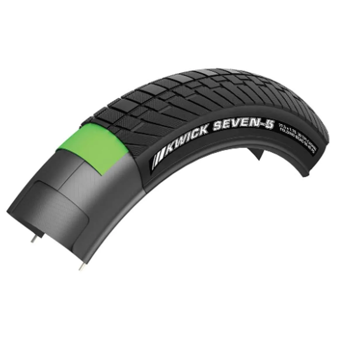 KENDA Kwick Seven.5 Sport Road Bicycle Tire 27.5x1.75 Black/Reflective Wire Bead with K-Shield