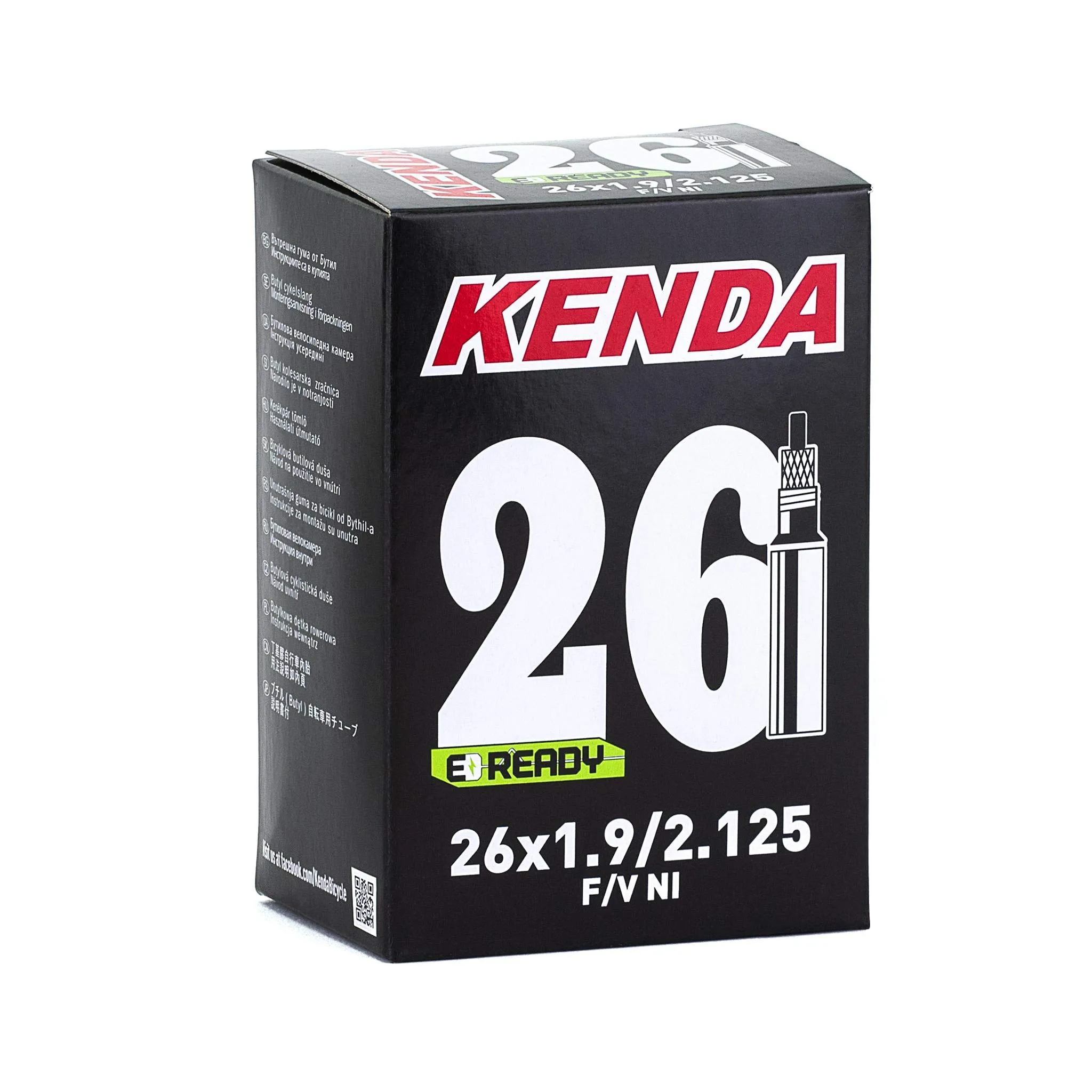 KENDA Unisex Bicycle Camera 26 x 1.9/2.125 Presta 32mm Valve, Black, Durable & Reliable