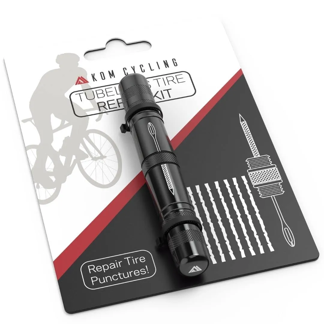KOM Cycling Tubeless Tire Repair Kit for Bikes - 8 Colors Available - Essential for Mountain & Road Biking