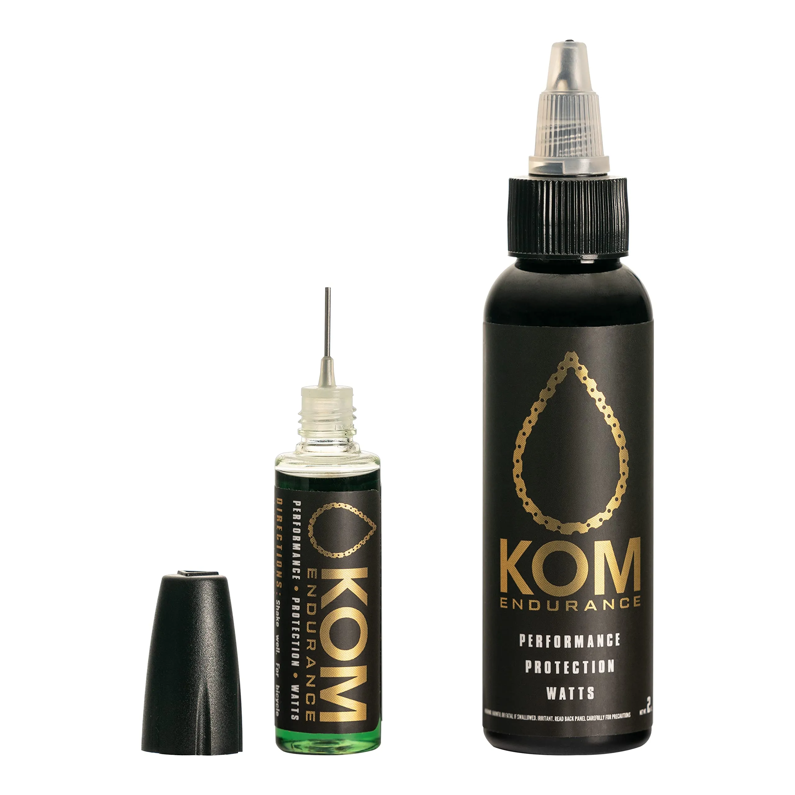 KOM Endurance Bike Chain Cleaner & Lube Bundle 2oz + 0.5oz for Road, TT, Triathlon Cycling
