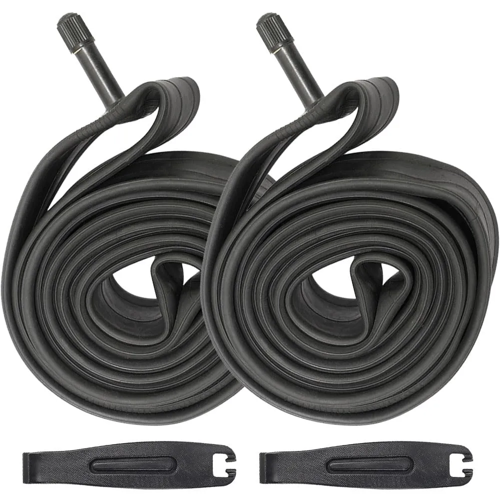 l  2 Pack 26' Bike Tubes with Tire Levers - Schrader Valve, Fits 1.75/1.95/2.10/2.125 for MTB/Road Bikes