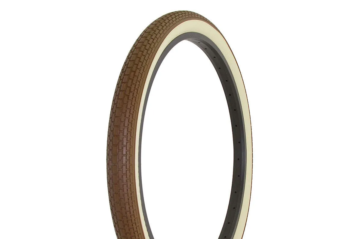 Lowrider Bike Tire Duro 26' x 2.125' Brown/Cream Side Wall HF-120A for Beach Cruisers