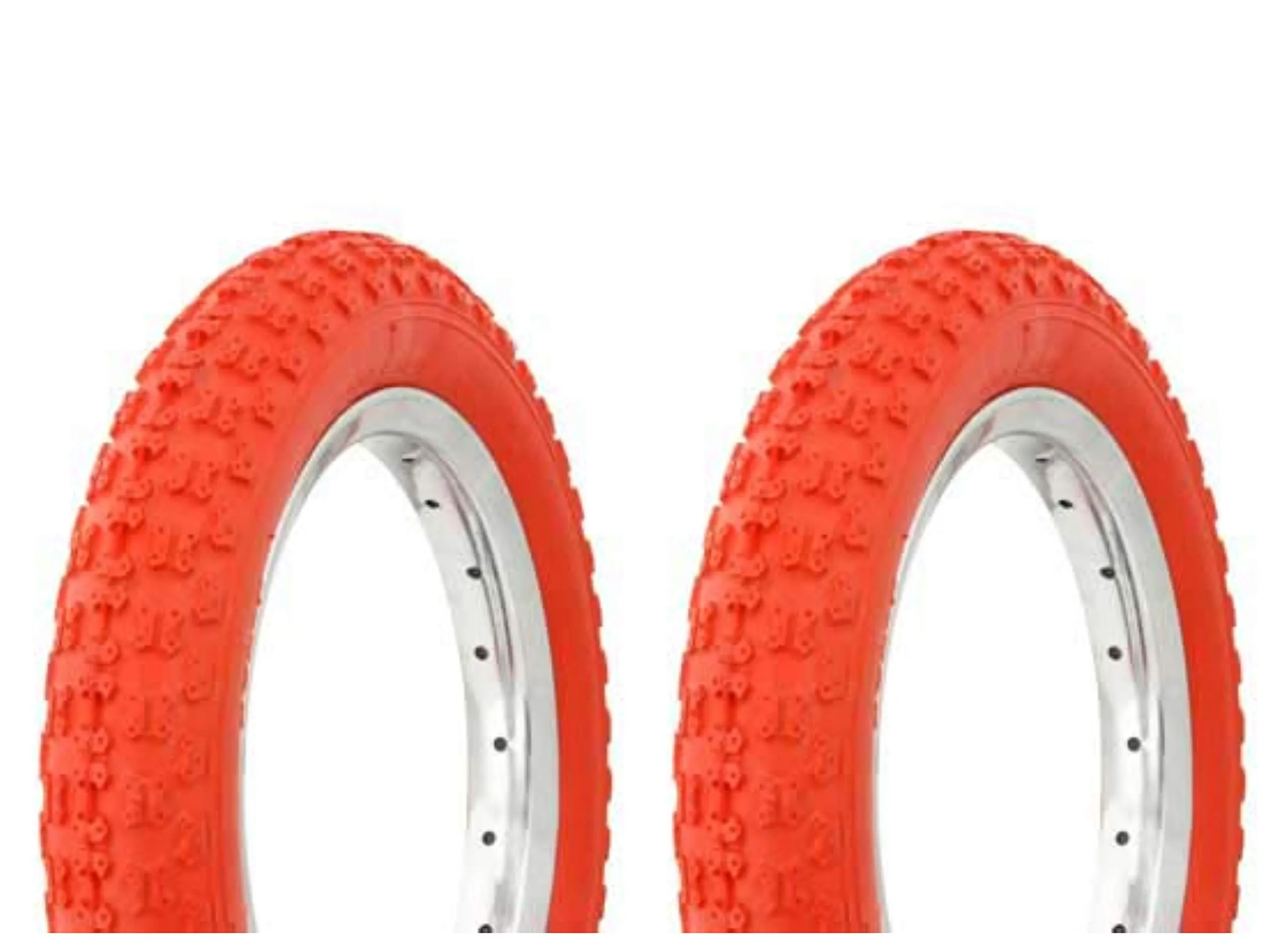 Lowrider Duro 12.5' x 2.25' Red Side Wall Tire Set - 2 Kids Bicycle Tires, 40 PSI, Not for Schwinn
