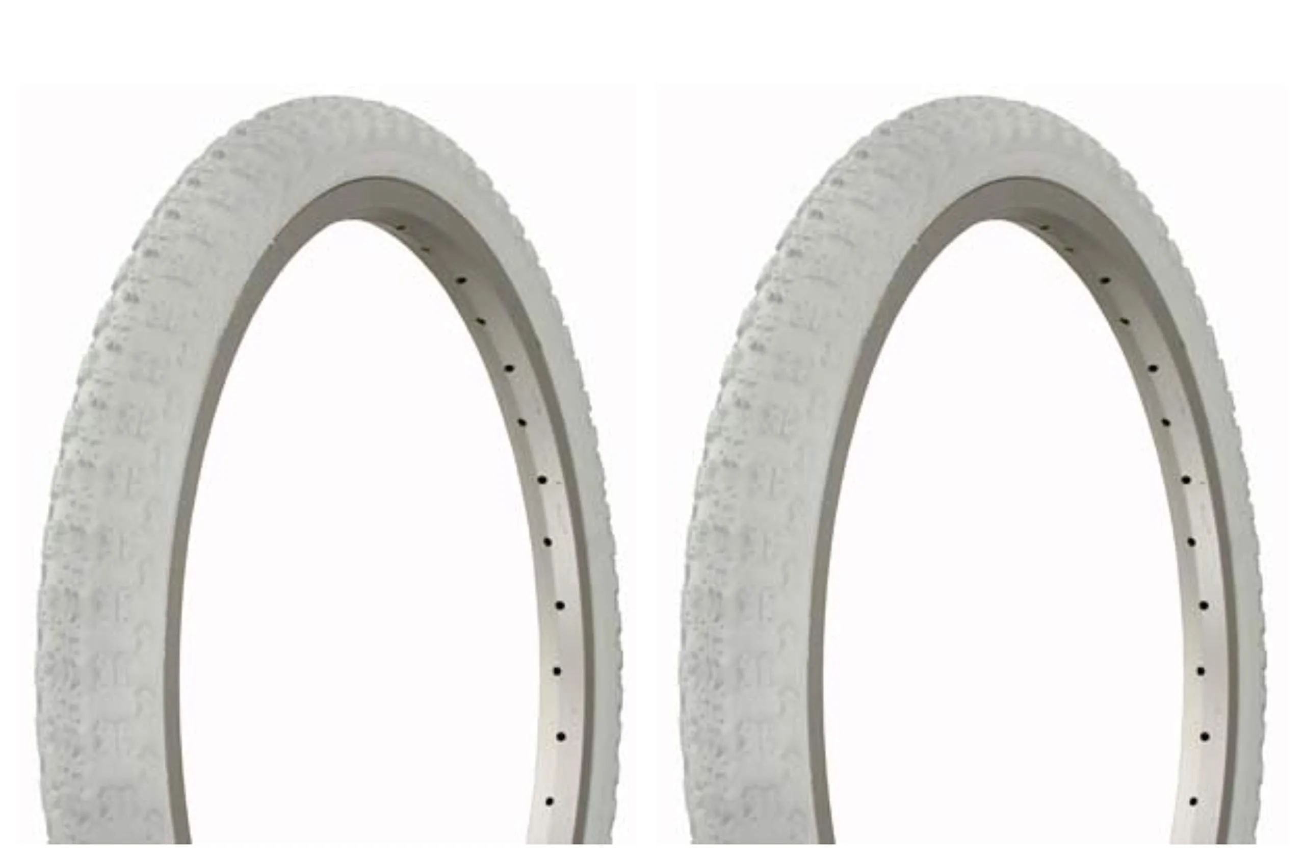Lowrider Tire Set - 2 Duro 20' x 1.75' White/White Side Wall Tires for BMX and Chopper Bikes