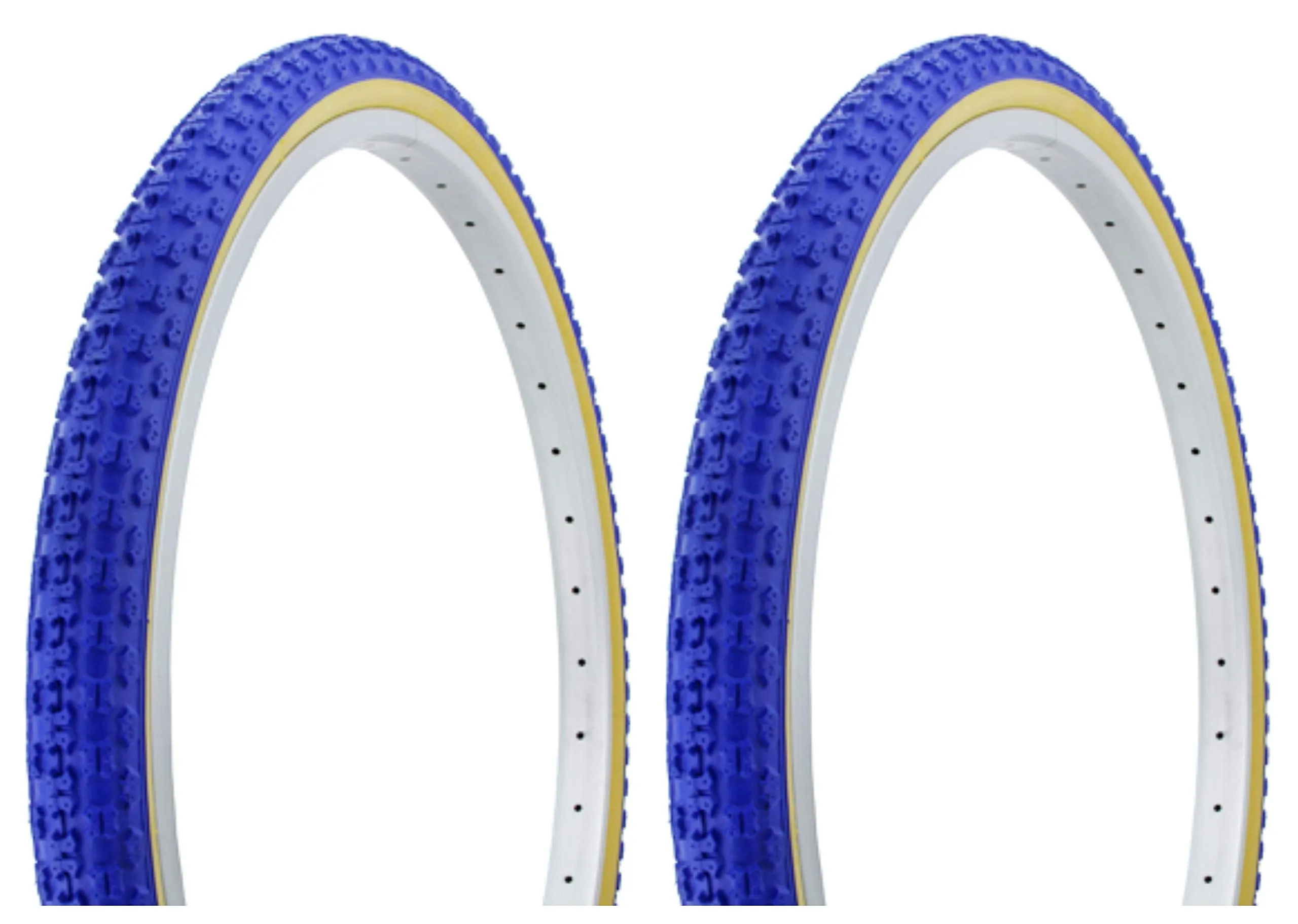 Lowrider Tire Set - 2 Duro 26' x 1.75' Blue/Gum Side Wall HF-143G - Perfect for Custom Builds