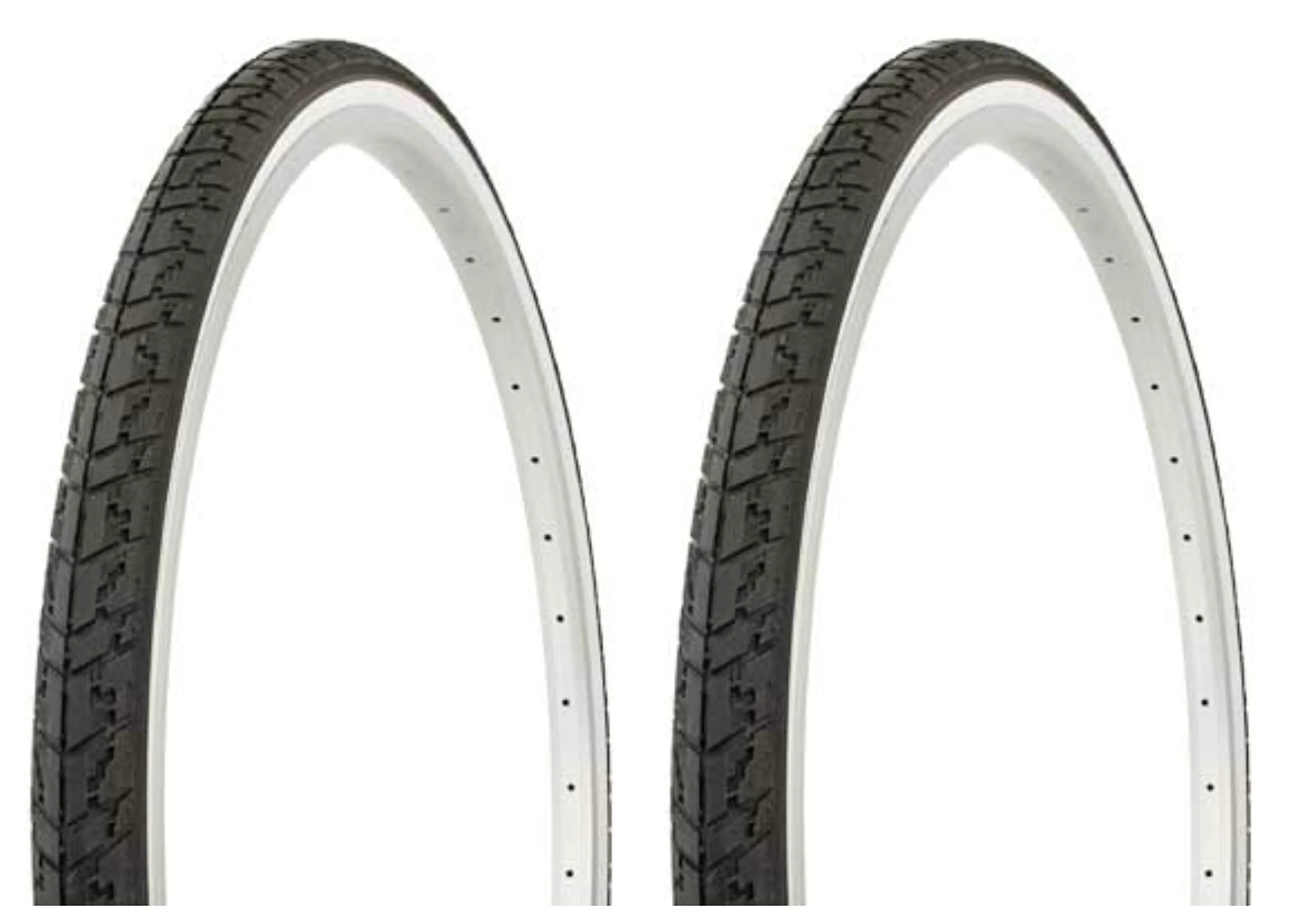 Lowrider Tire Set - 2 Duro 26' x 1 3/8' Black/White Side Wall HF-109 Tires for Beach Cruisers