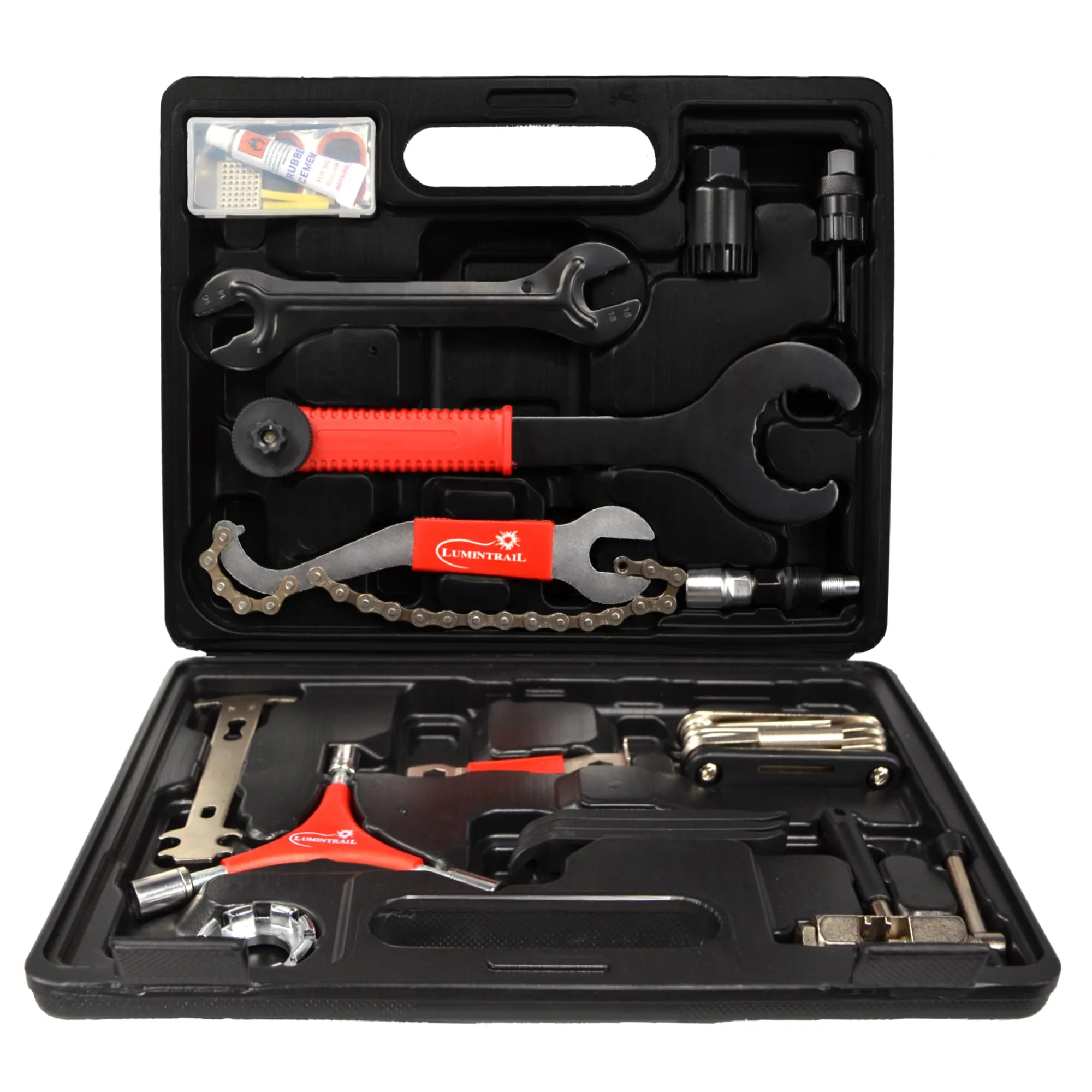 Lumintrail 38 Piece Bike Repair Tool Kit - Complete Maintenance Set for Mountain, Road, BMX Bikes