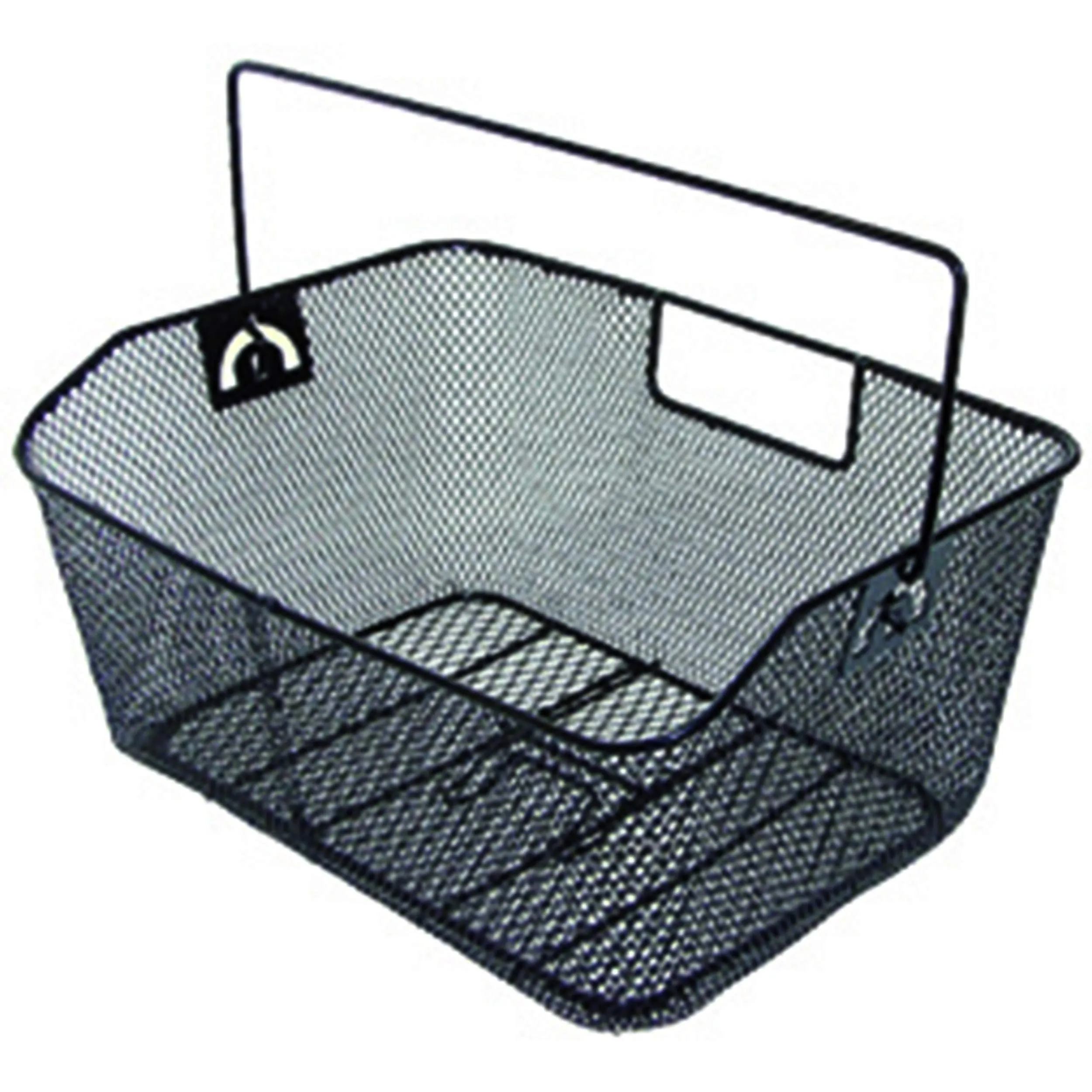 M-Wave Wide Wire Bicycle Basket, Black, 40x30x18/15 cm, Reinforced Steel, Easy Transport Handle