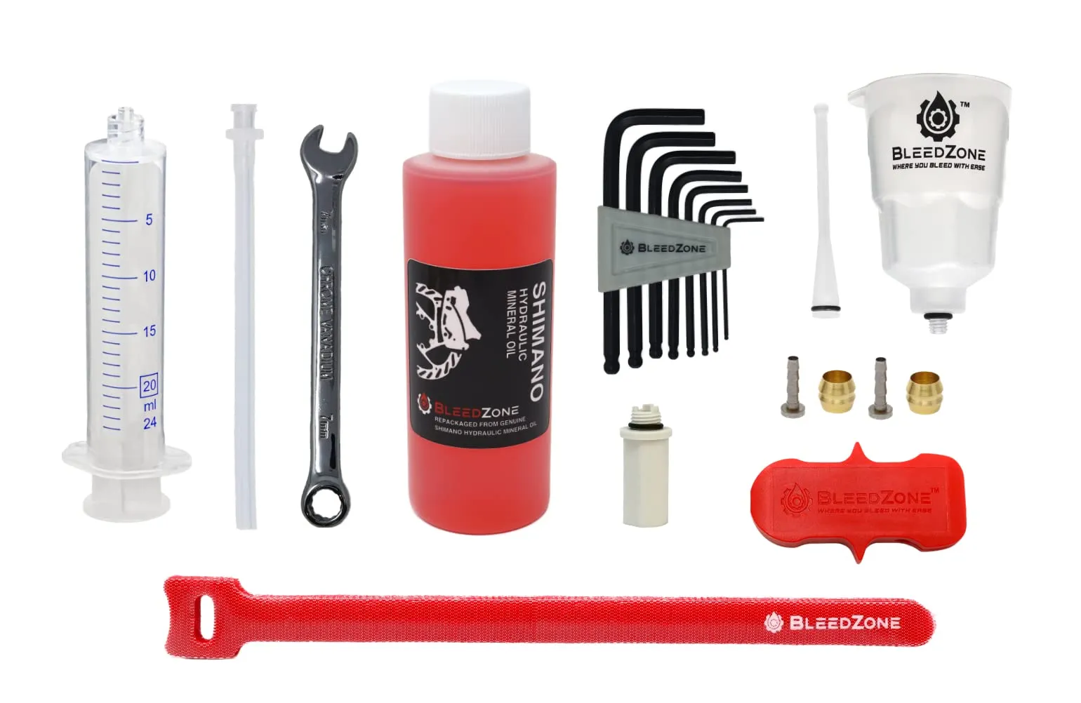 Master Bleed Kit for Shimano Hydraulic Brakes - 120ml Mineral Oil & Tools for Easy Bleeding