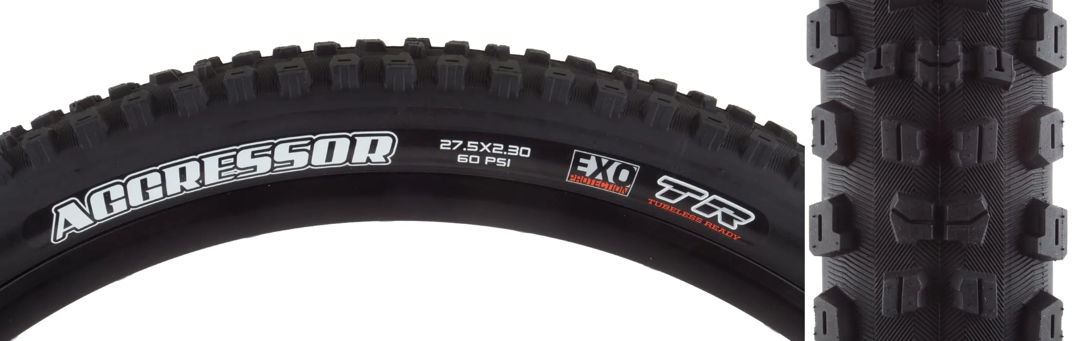 Maxxis Aggressor EXO/TR Tire 27.5''x2.30 - 2 Pack, Black - Enduro Tire with Puncture Protection