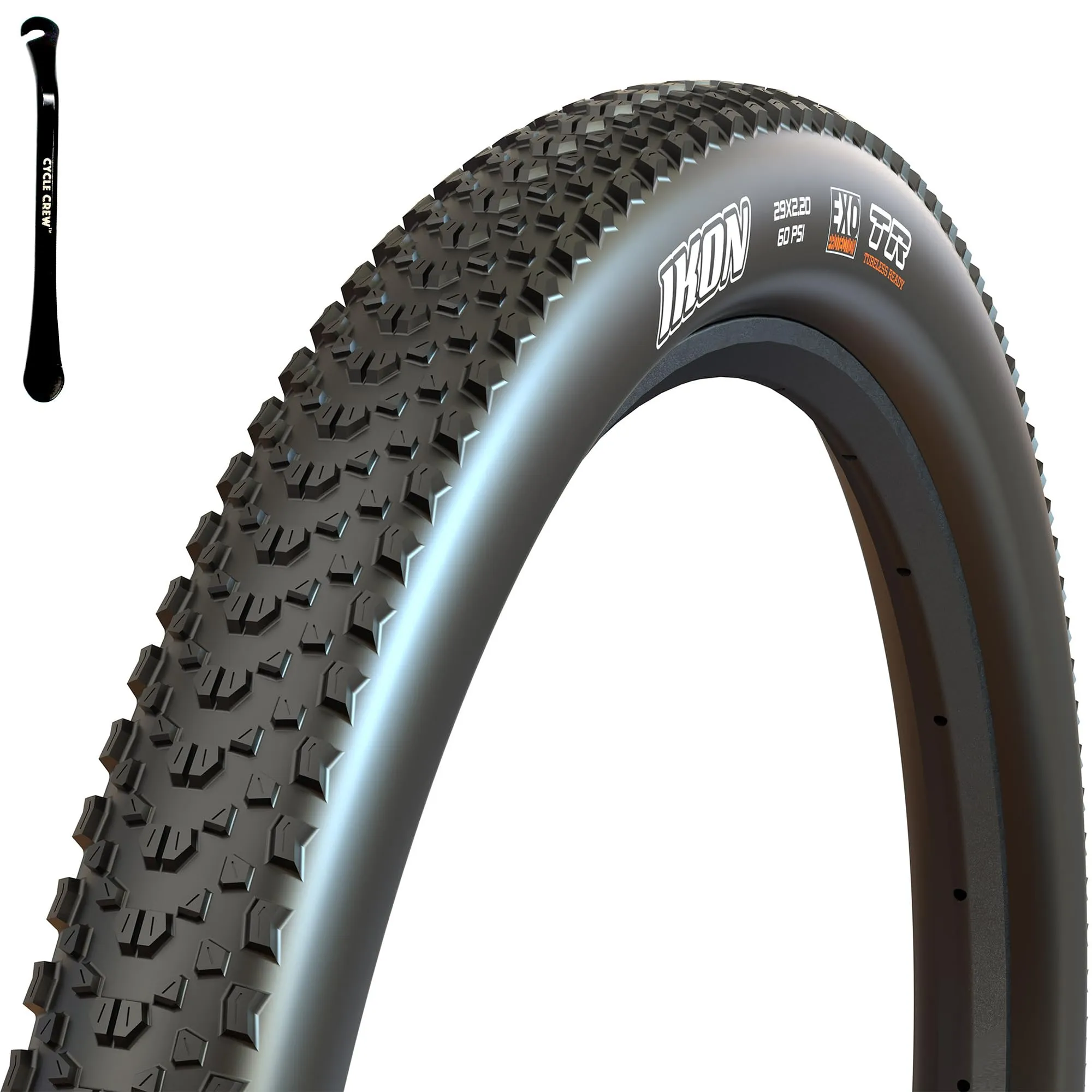 Maxxis Ikon Mountain Bike Tire Bundle - 26', 27.5', 29' - Includes Cycle Crew Tire Lever