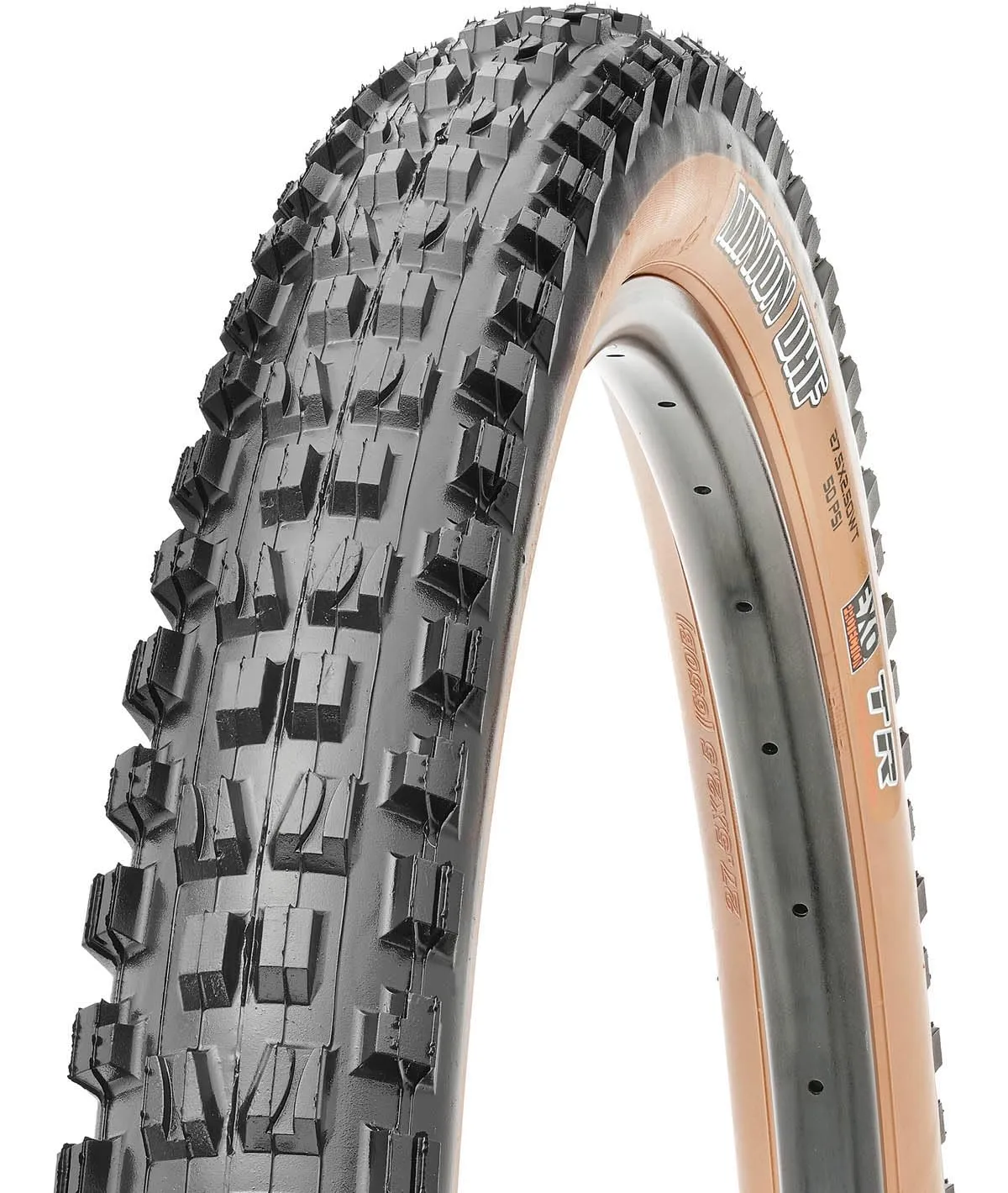 Maxxis Minion DHF 27.5 x 2.50WT Folding Tyre - Dual Compound, EXO Protection, Tubeless Ready, Brown