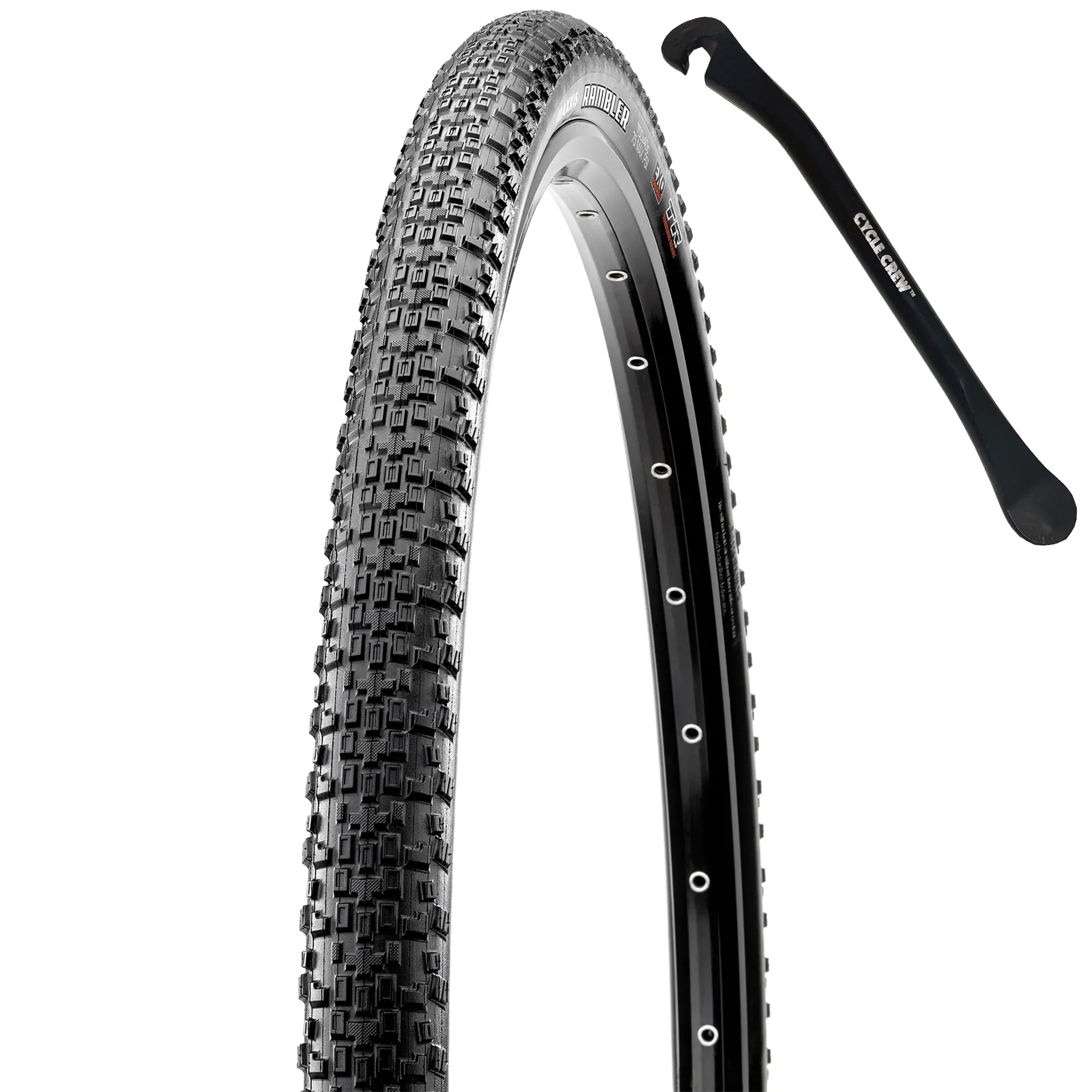 Maxxis Rambler 700c & 650b Dirt and Gravel Bike Tire Bundle with Cycle Crew Tire Lever