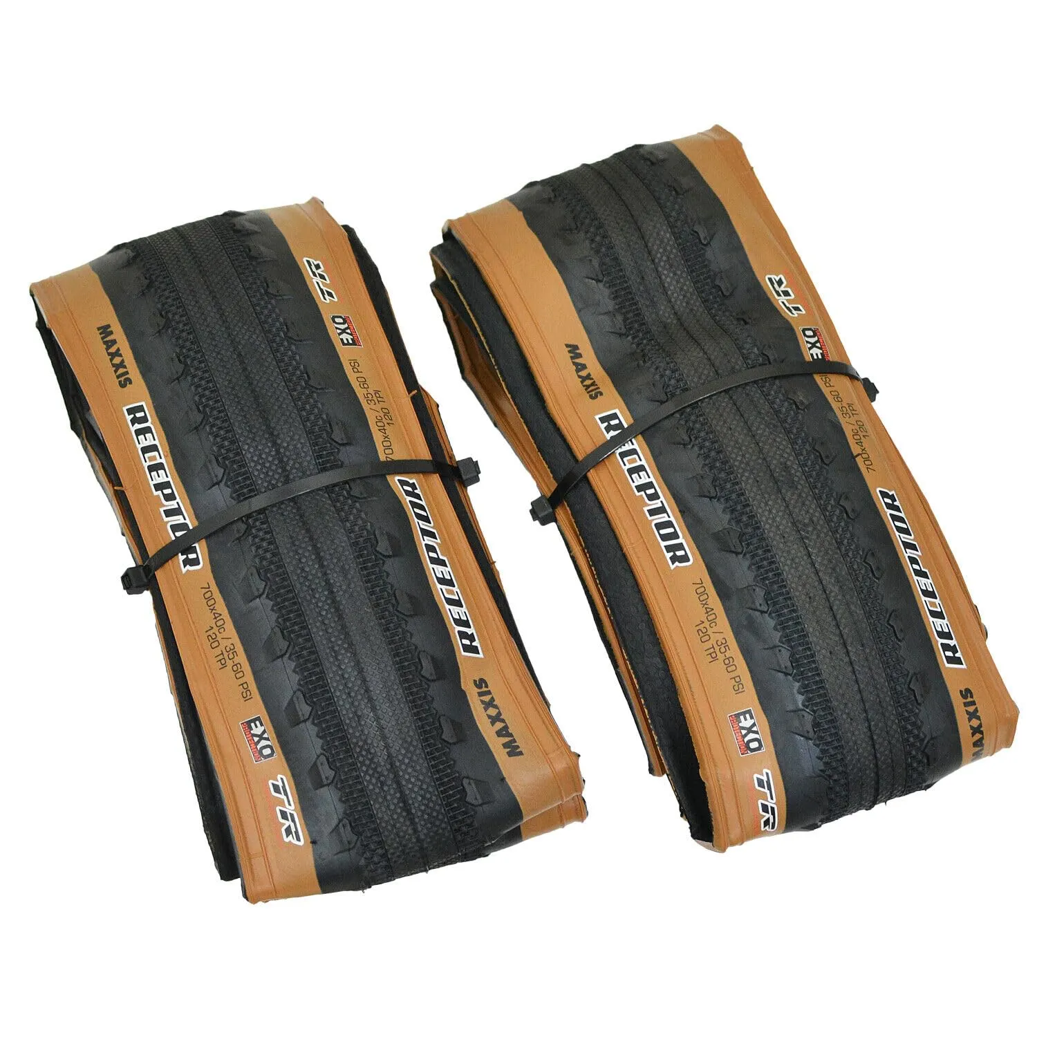 MAXXIS Receptor Gravel Tire 700x40C 120TPI 60PSI Clincher, Dual Compound, 2 Tires, Exo Protection