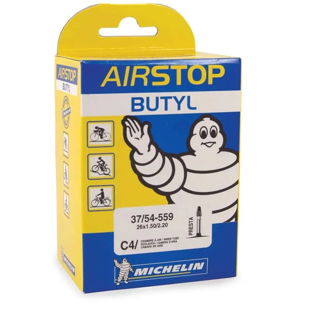 Michelin A1 Airstop Road Bike Tire Tube 18/25 x 622, 80mm Presta Valve, Durable Butyl Design