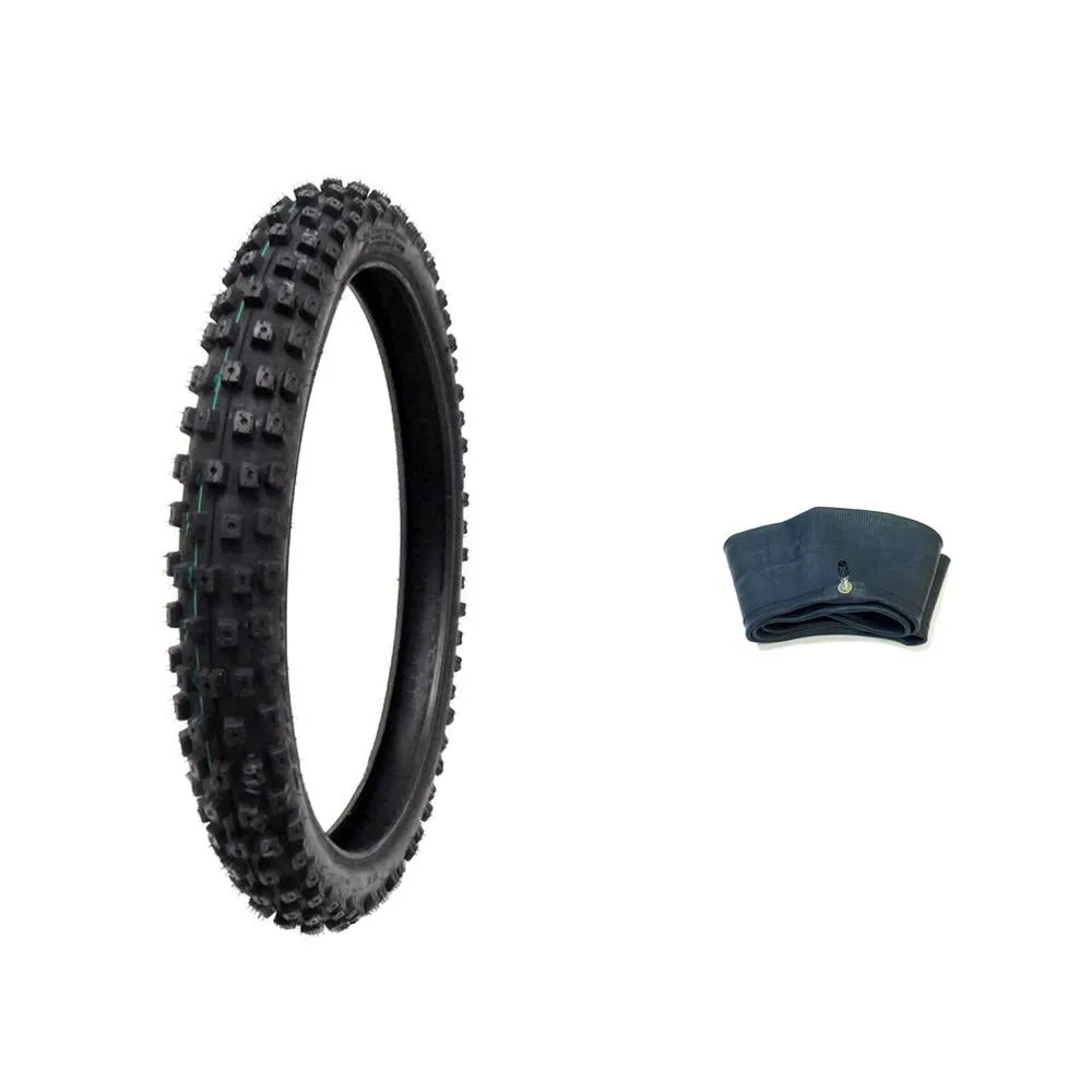 MMG Combo Dirt Bike Tire 70/100-19 with Inner Tube TR4 Valve Stem for All-Weather Performance