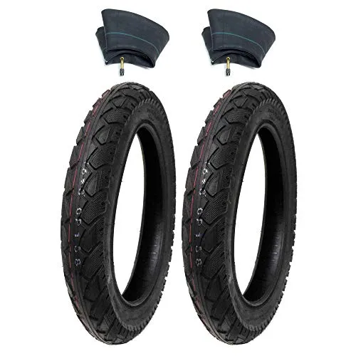 MMG Combo Set 2 Tires with Inner Tubes 16x3.0 for 12-Inch Rims - Perfect for Bikes, Scooters & Mopeds