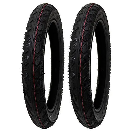 MMG Set of 2 All-Terrain Tread Tires 16x2.50 for Electric Bikes, Kids Bikes, BMX, and Scooters