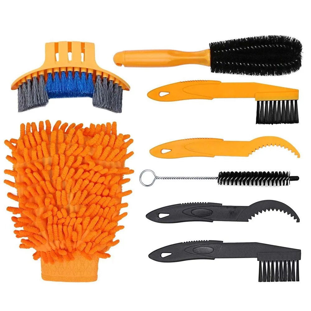 MMOBIEL 7-Piece Bike Cleaning Tool Set for Mountain, Road, City, and BMX Bikes