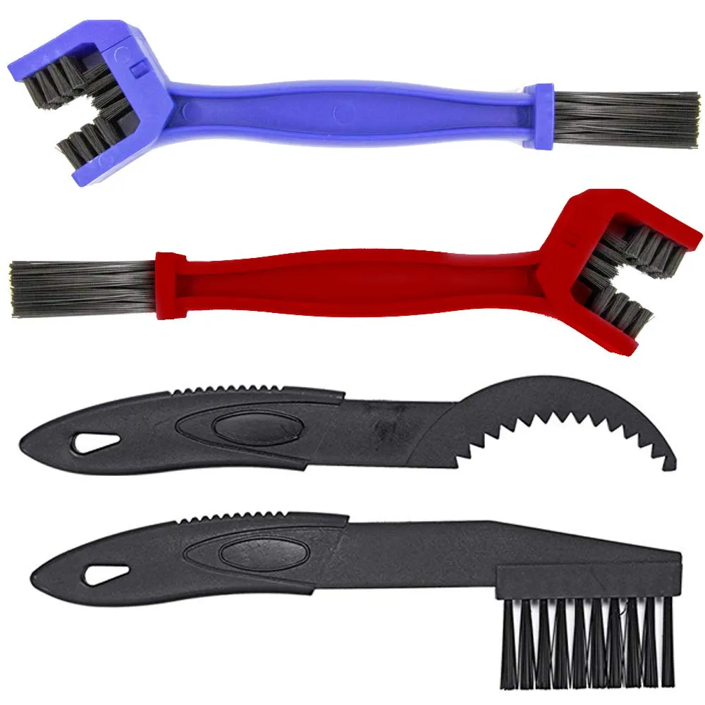 MMOBIEL Motorcycle Chain Cleaning Brush Kit – 4 Pcs Tool for Motorcycle, Bicycle & Mountain Bike