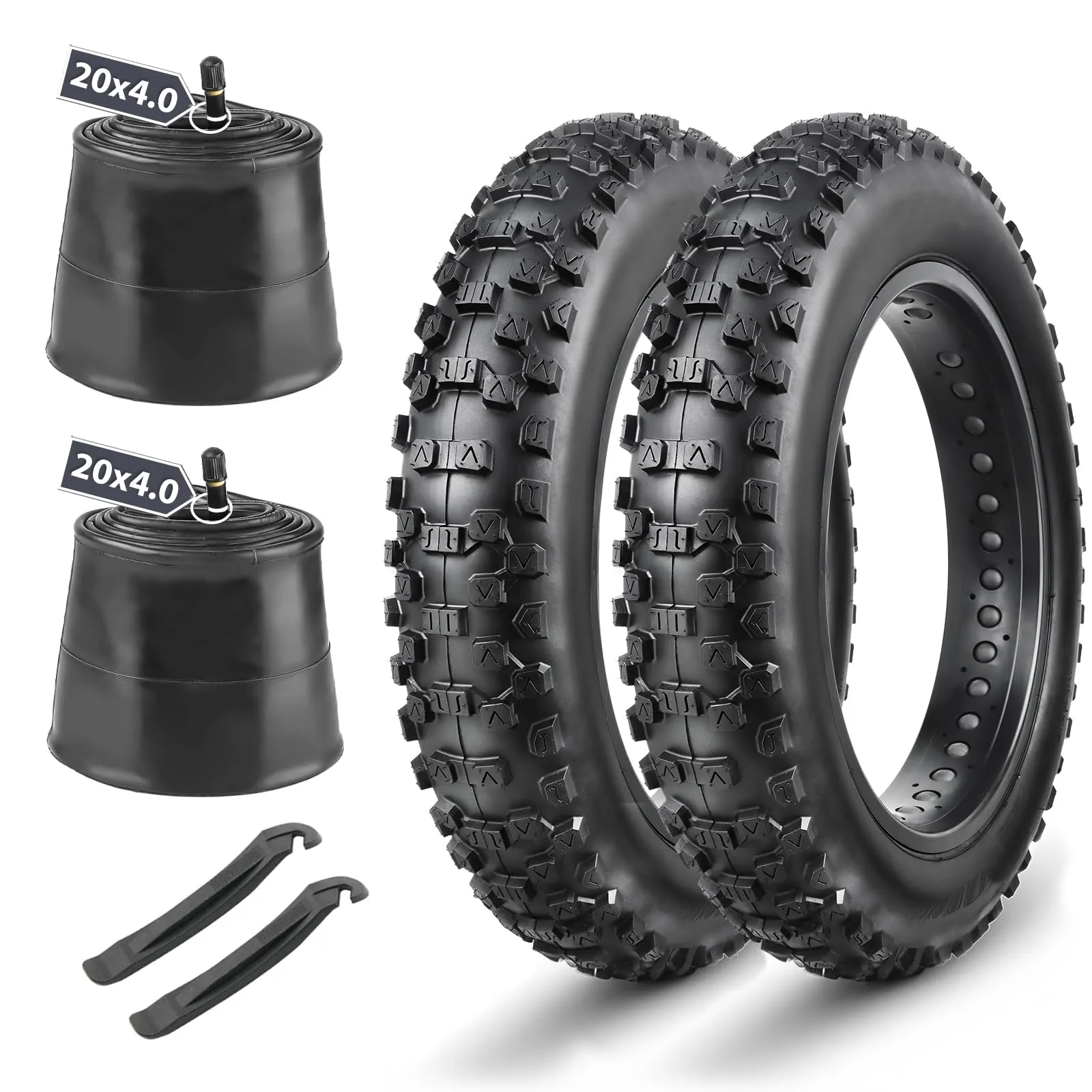 MOHEGIA Ebike Fat Tire 20x4.0' - Puncture-Resistant All-Terrain Folding Electric MTB Tire Set