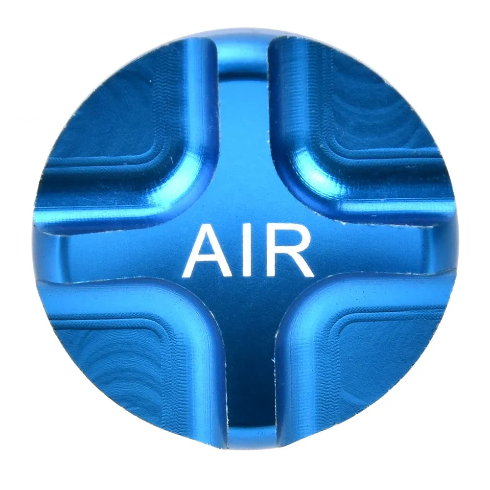 Mountain Bike Air Gas Fork Valve Cover - Aluminium Alloy Suspension Fork Accessory, Yellow/Blue