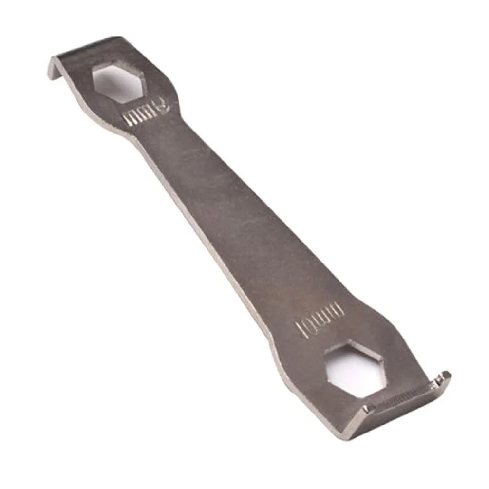 Mountain Bike Chainring Wrench Tool, Silver Steel Crank Spanner, 10cm Durable Repair Essential