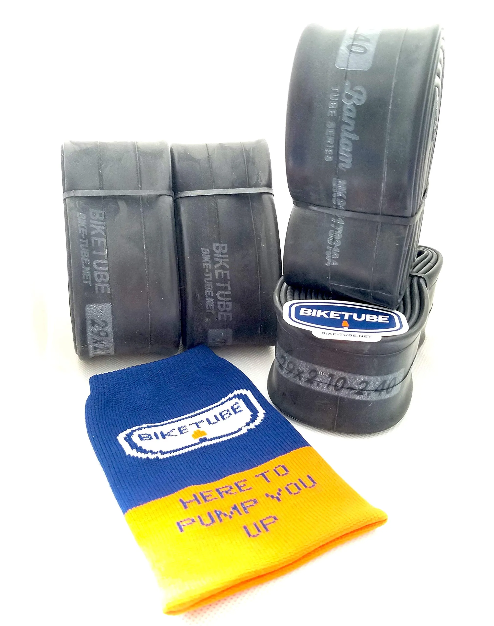 Mountain Bike Inner Tubes 4 Pack - Includes Free TubeSock & Sticker - 26 x 2.1-2.4' Schrader Valve