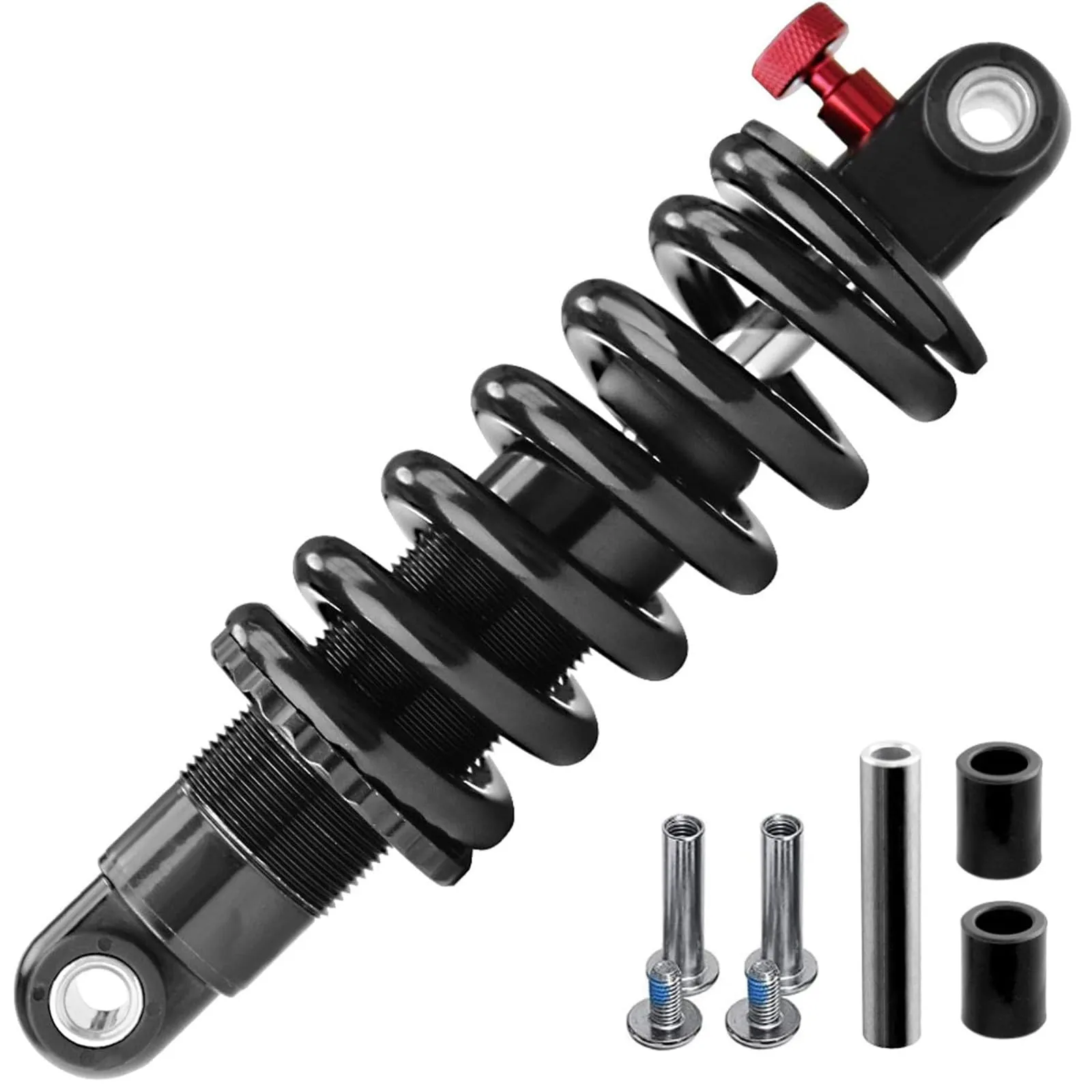 Mountain Bike Rear Shock Absorber 165mm Adjustable Damping Hydraulic for E-Bike 250Lbs to 2000Lbs