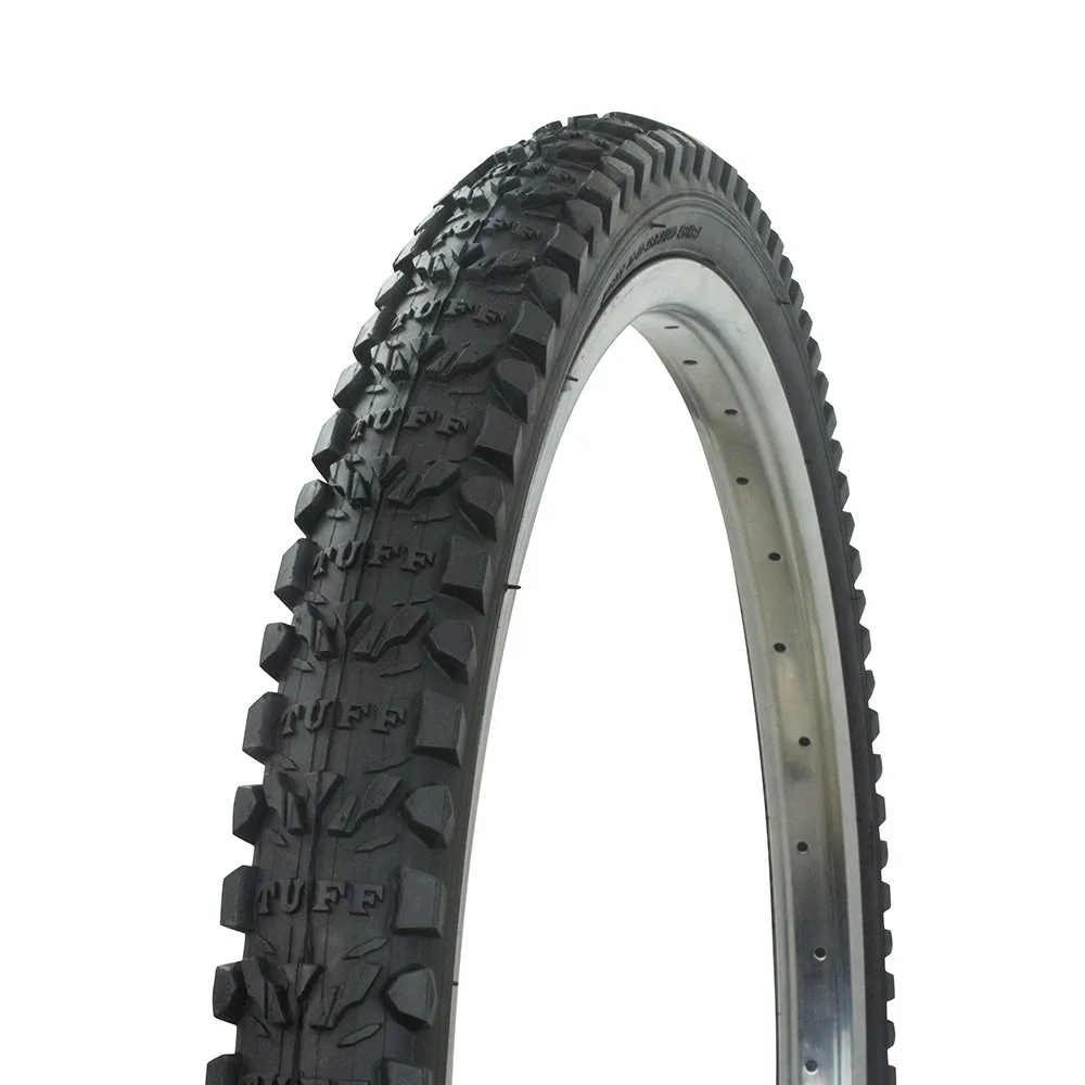 Mountain Bike Tire 26' x 1.95' Black/Black Sidewall Tuff P-180 by Fenix Cycles