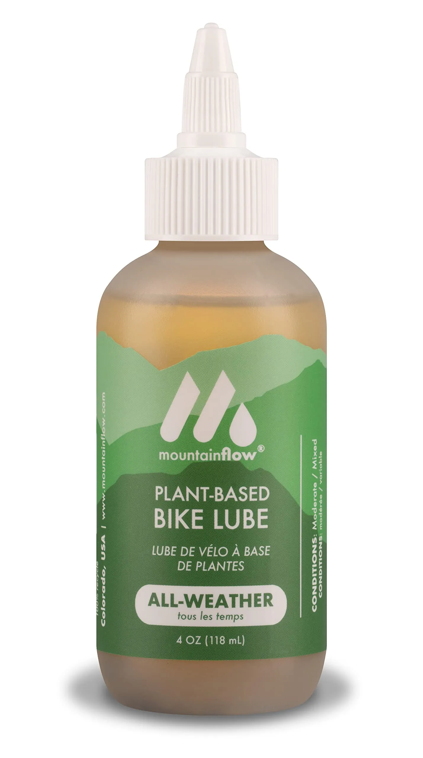 mountainFLOW All Weather Bike Lube - Plant-Based, Biodegradable, 0% Petroleum, 1-Pack