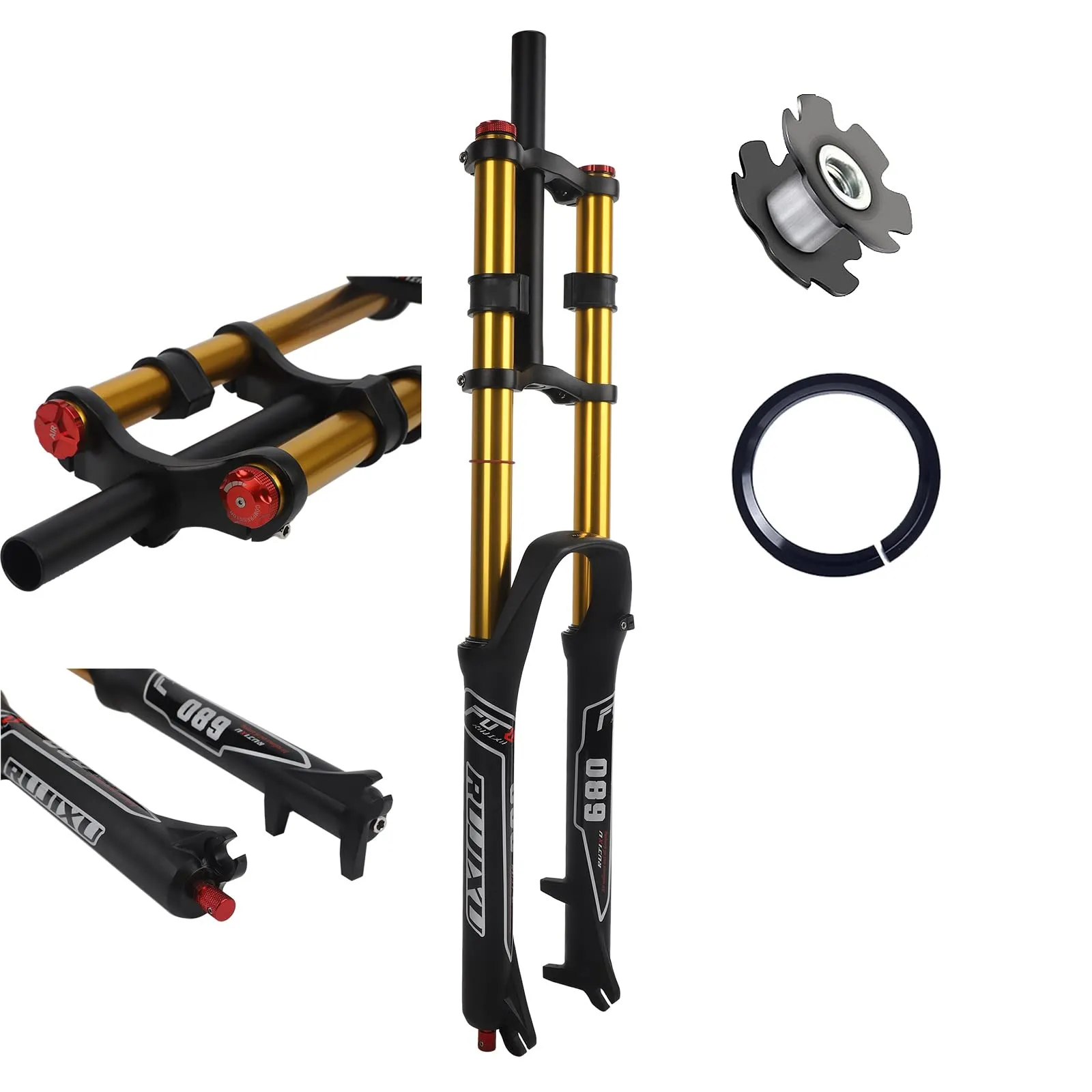 MTB Air Suspension Forks 26/27.5/29 Inch with Disc Brake & Rebound Adjustment – Lightweight Aluminum