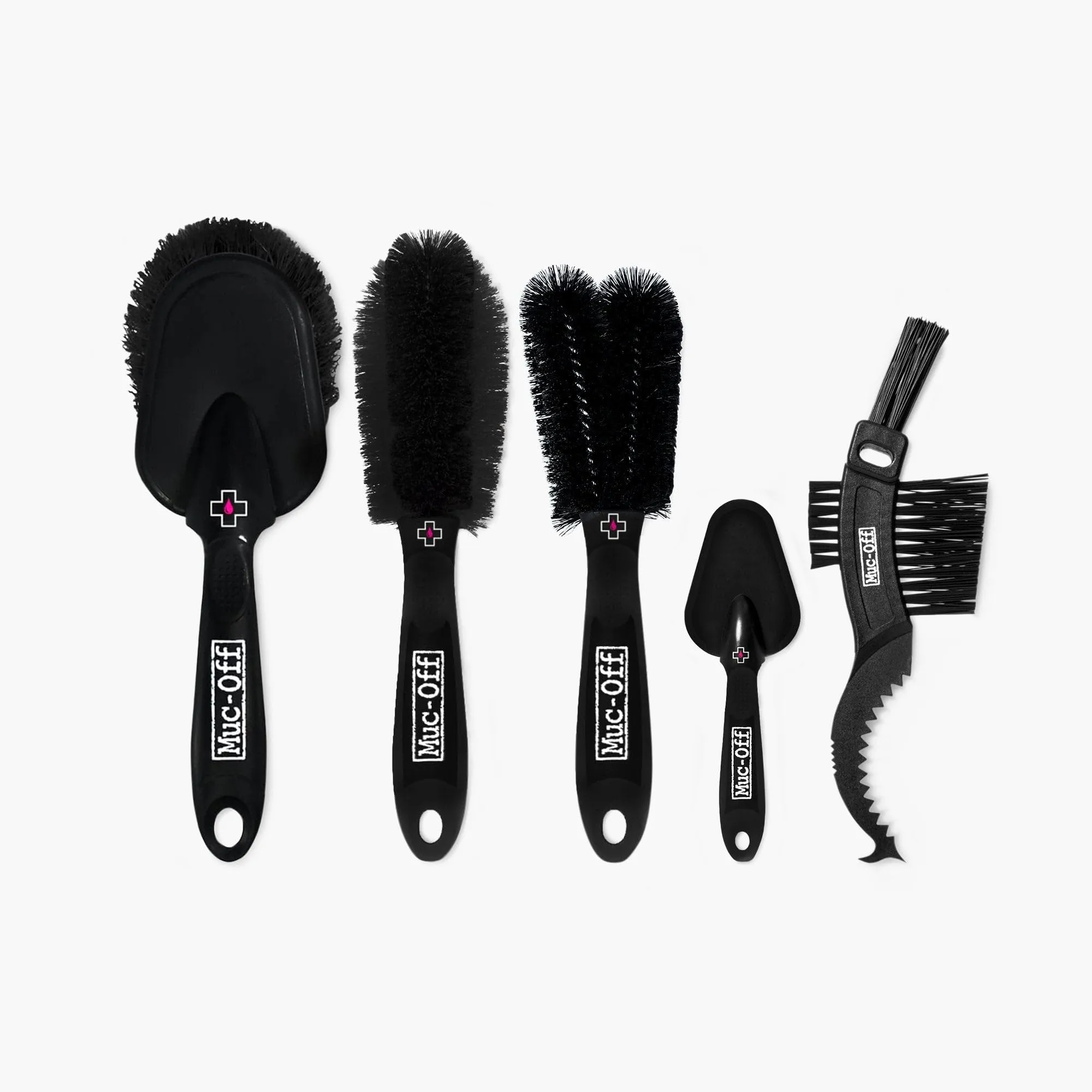 Muc-Off 5 Piece Premium Brush Kit - Durable Nylon Brushes with Ergonomic Handles for Bike Cleaning