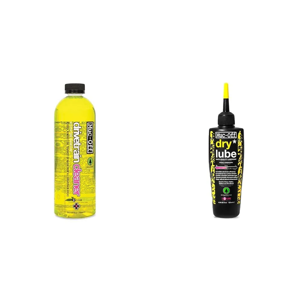 Muc-Off Drivetrain Cleaner 25.4oz & Dry Chain Lube 120ml - Ultimate Bike Cleaning Bundle