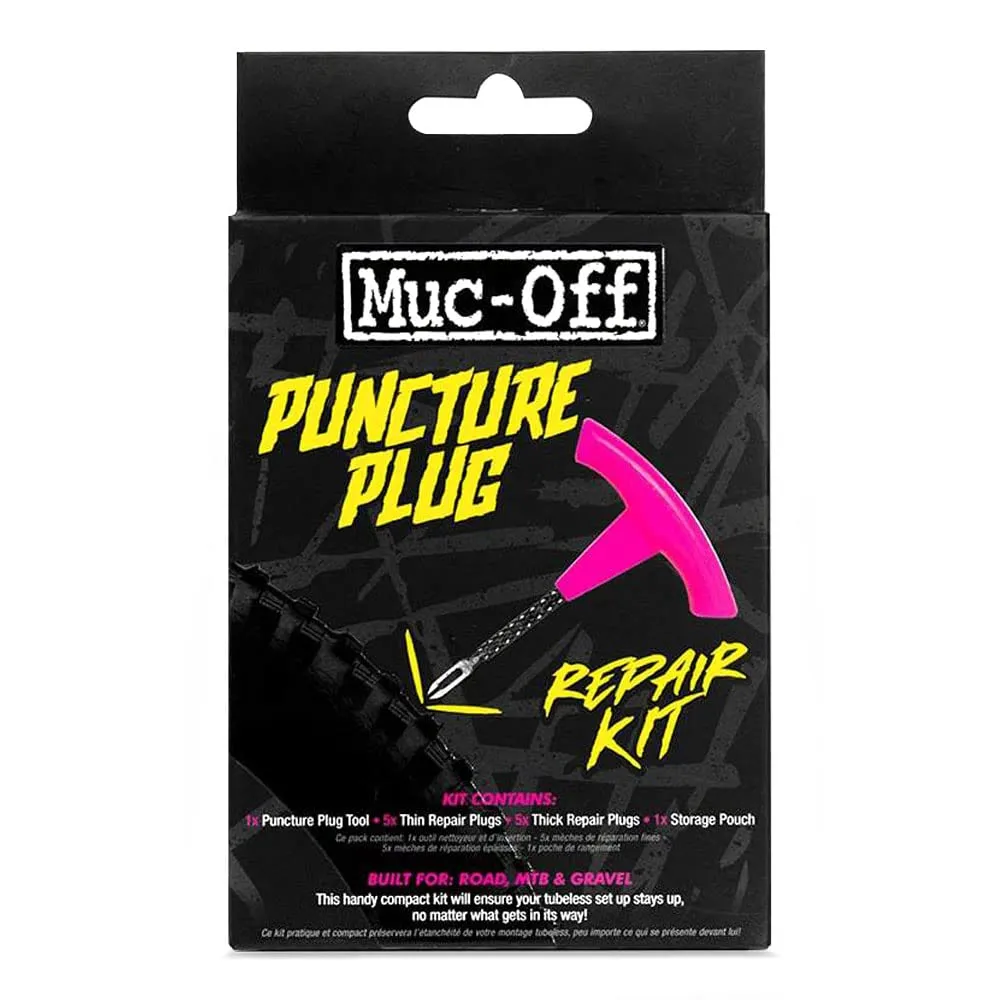 Muc-Off Tubeless Repair Kit for MTB, Road & Gravel Bikes - 10 Puncture Plugs & 2-in-1 Tool
