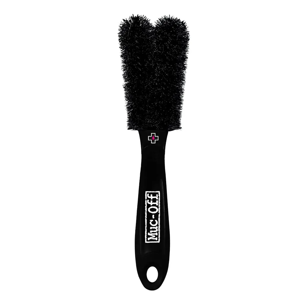 Muc-Off Two-Prong Bike Cleaning Brush - Black - Unique Design for Tough Dirt and Bike Protection