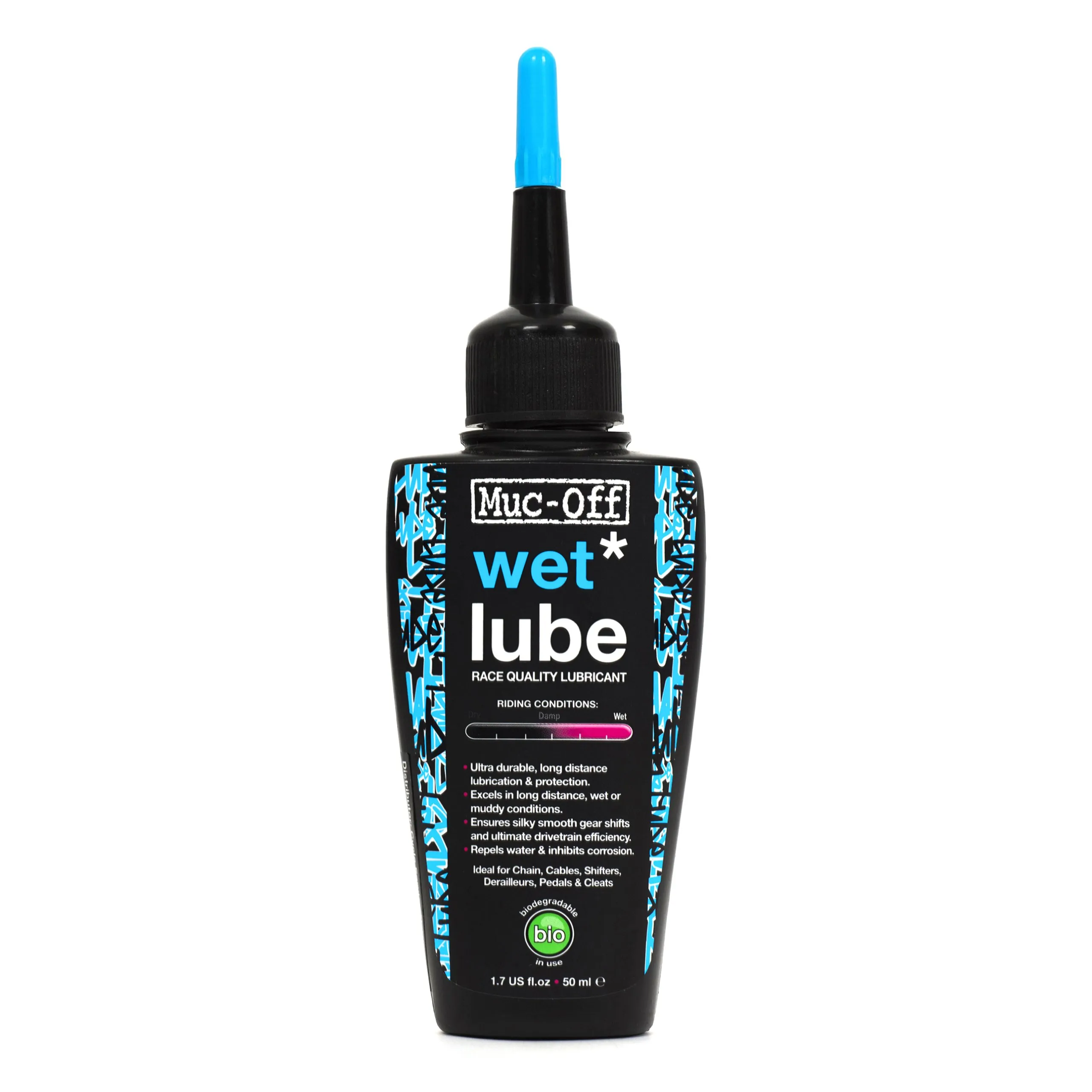 Muc Off Wet Chain Lube 120ml - Biodegradable, Ultra-Durable Bike Chain Lubricant for All Bikes