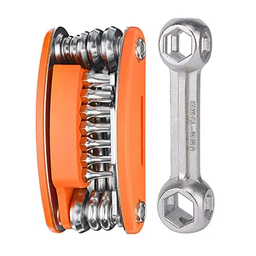 Multi-Function 20 in 1 Bicycle Repair Tool Kit - Portable Folding Tire Repair Tool Set