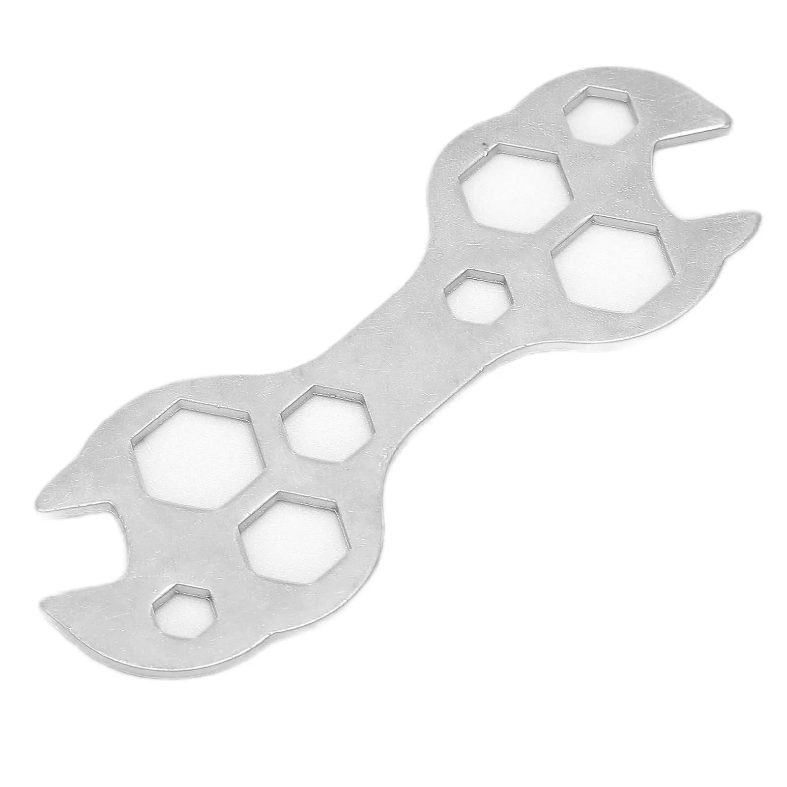 Multi Function Hex Spanner - Flat Hexagonal Wrench for Bike Repair, Steel, 8-17mm Sizes