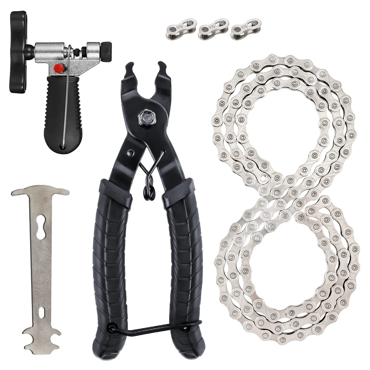 MUQZI 10 Speed Bike Chain Repair Kit with Master Link Plier, Chain Breaker, and 3 Missing Links