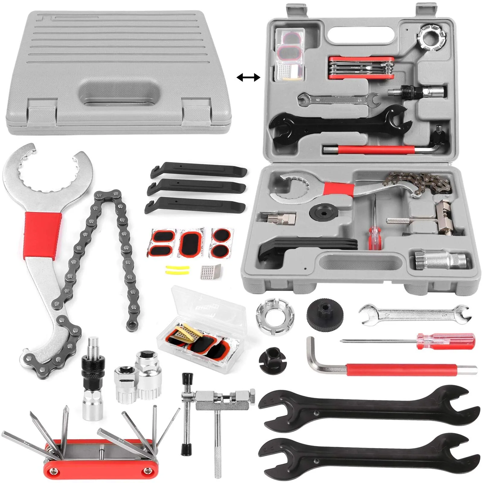 Odoland 26-in-1 Bike Repair Tool Kit for Mountain and Road Bikes - Multifunctional Maintenance Set