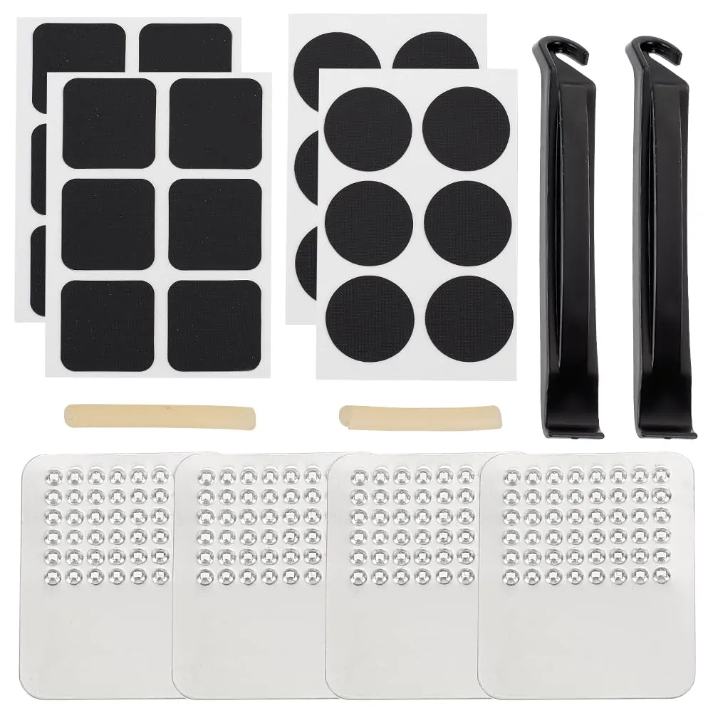 OLYCRAFT 32pcs Bike Inner Tire Patch Repair Kit with Self-Adhesive Patches and Tools