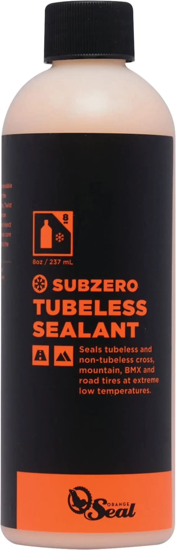 Orange Seal Subzero Formula Tubeless Tire Sealant - Effective to -20F for Fat Bike, MTB, Road & Gravel