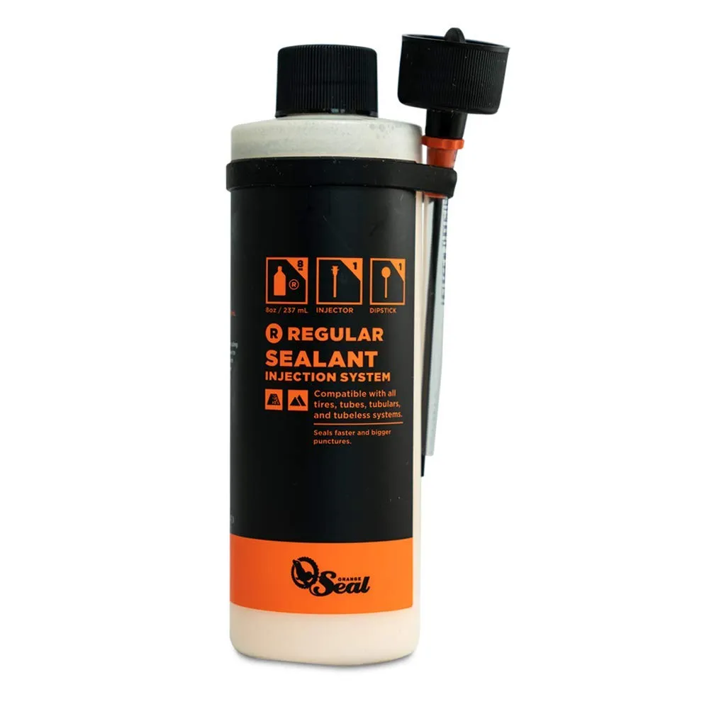 Orange Seal Tubeless Tire Sealant with Injection System - Eco-Friendly 8 oz for All Bike Tires