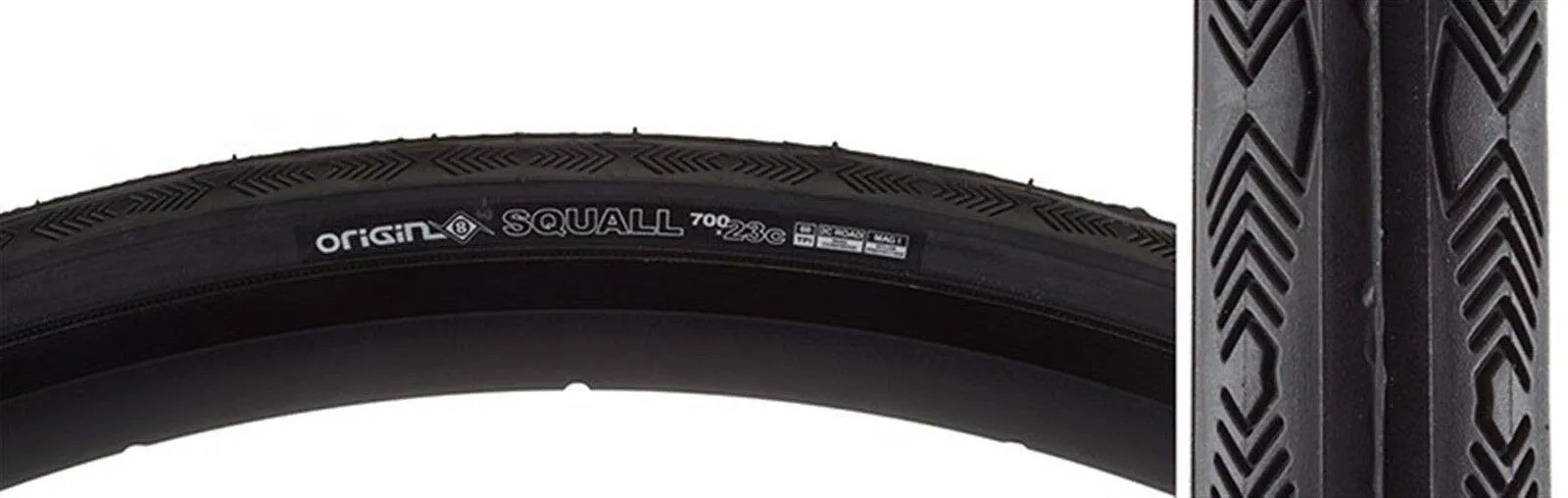 Origin8 Squall 700 x 25c Tires - Smooth Rolling, Durable, Puncture Resistant with Enhanced Grip