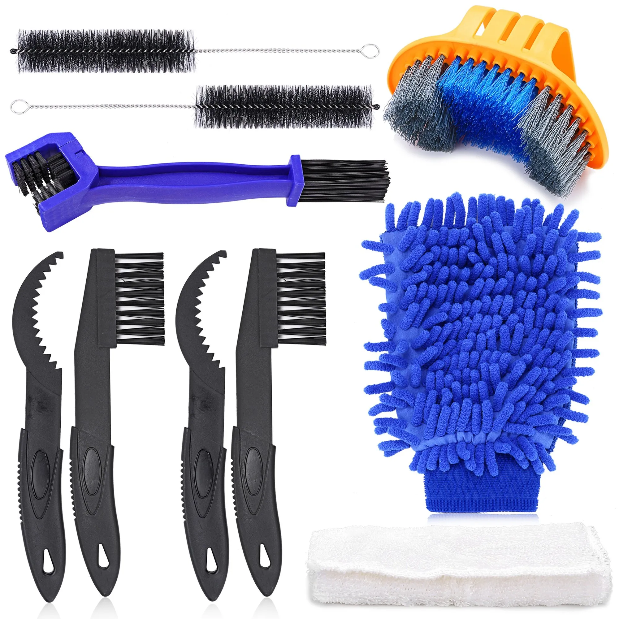 Oumers Bicycle Clean Brush Kit - 10pcs Durable Cleaning Tools for All Bike Types, Easy to Use