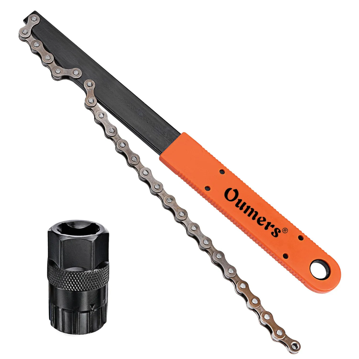 Oumers Bike Chain Tools Kit - Rotor Lockring Removal Wrench & Chain Whip for 8-10 Speed Cassettes