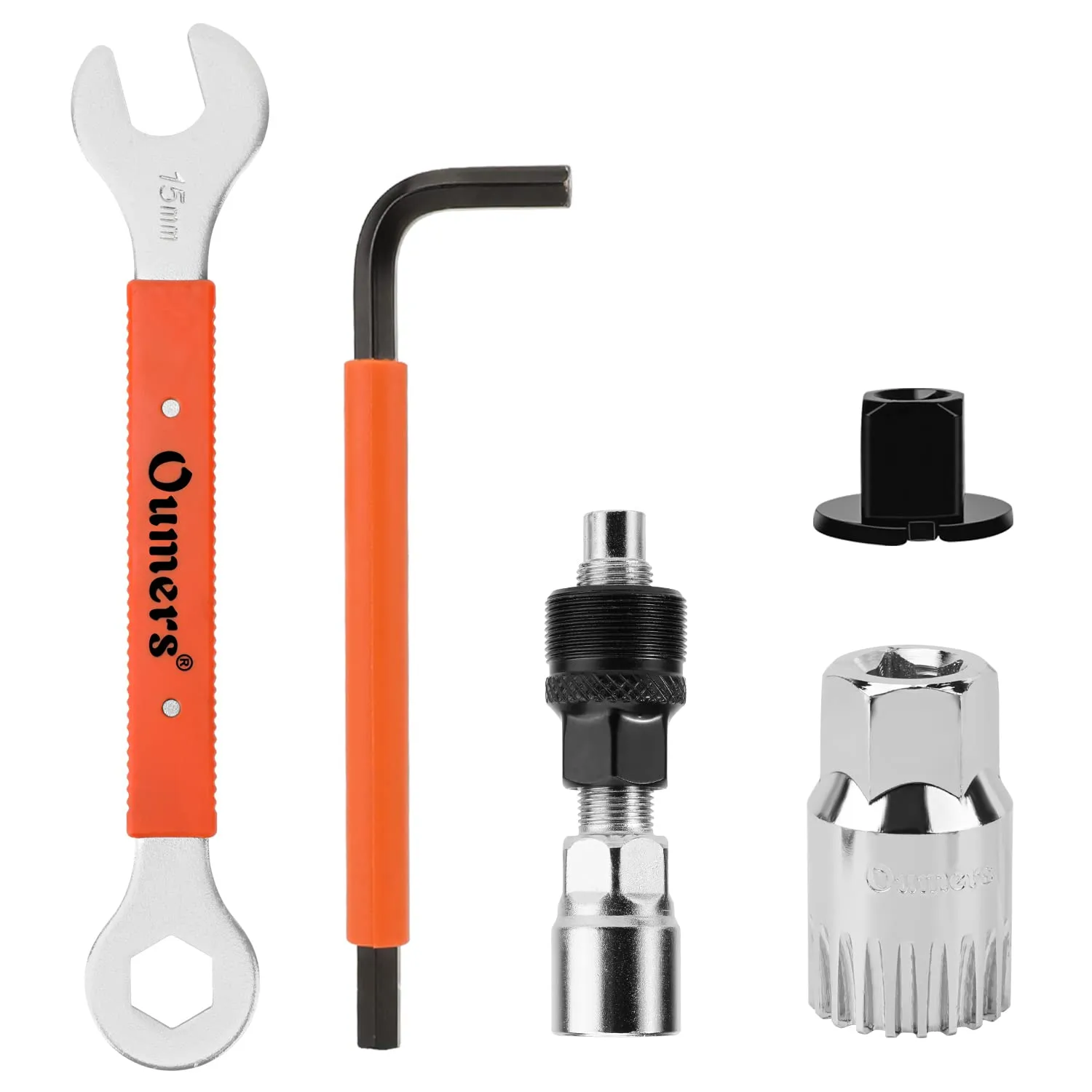 Oumers Bike Crank Puller Tool Set - 15mm Pedal Wrench & 16mm Hex Allen Wrench for Crank Removal